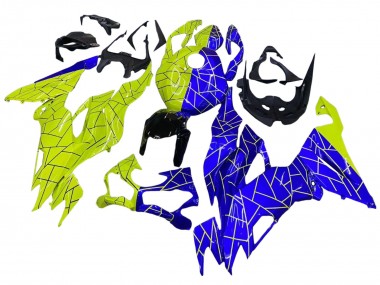 Best 2019-2022 Kawasaki ZX6R Motorcycle Fairings - Blue Yellow UK