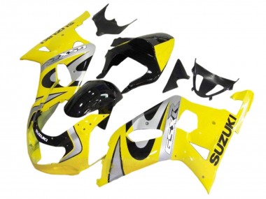 Best 2001-2003 Suzuki GSXR 600 / GSXR 750 Motorcycle Fairing Kits - Yellow Silver Glossy Black UK