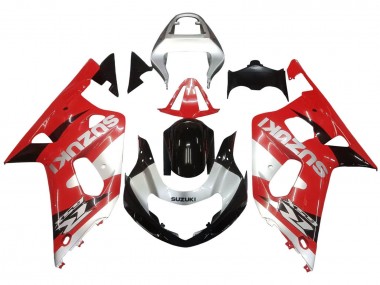 Best 2001-2003 Suzuki GSXR 600 / GSXR 750 Motorcycle Fairing - Red White Glossy Black UK