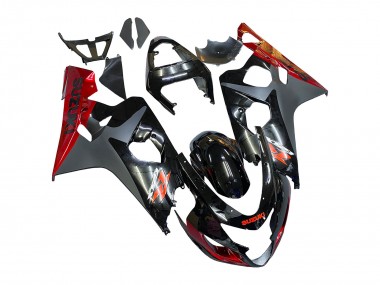 Best 2004-2005 Suzuki GSXR 600 / GSXR 750 Motorcycle Fairings - Black Grey Red UK