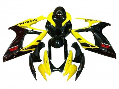 Best 2006-2007 Suzuki GSXR 600 / GSXR 750 Motorcycle Fairings - Yellow Glossy Black Red UK