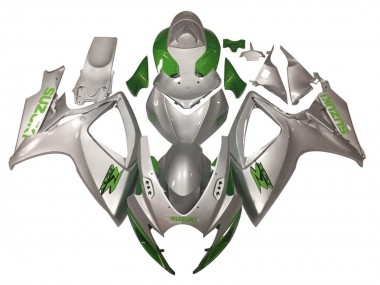 Best 2006-2007 Suzuki GSXR 600 / GSXR 750 Motorcycle Fairings - Silver Green UK
