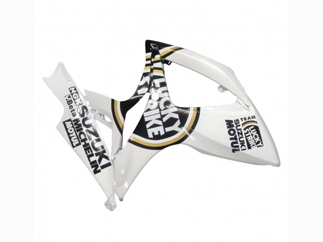 2006-2007 Suzuki GSXR 600 / GSXR 750 Motorcycle Fairings - White Black Lucky Strike Motul UK