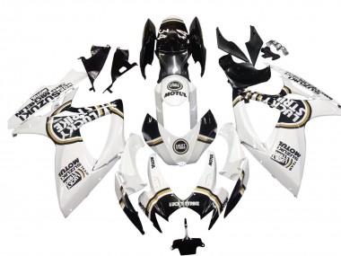 Best 2006-2007 Suzuki GSXR 600 / GSXR 750 Motorcycle Fairings - White Black Lucky Strike Motul UK