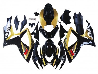 Best 2006-2007 Suzuki GSXR 600 / GSXR 750 Motorcycle Fairings - Gold Glossy Black Red UK