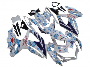 Best 2006-2007 Suzuki GSXR 600 / GSXR 750 Motorcycle Fairings - White Blue Black Red Nastro Azzurro UK