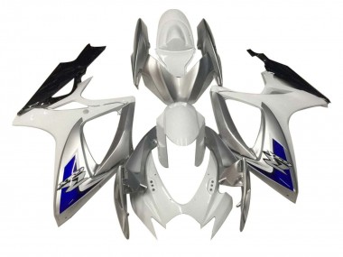 Best 2006-2007 Suzuki GSXR 600 / GSXR 750 Motorcycle Fairings - White Silver Blue Black UK