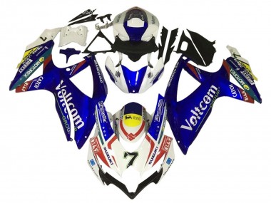 Best 2006-2007 Suzuki GSXR 600 / GSXR 750 Motorcycle Fairings - White Blue Yellow Red Voltcom UK