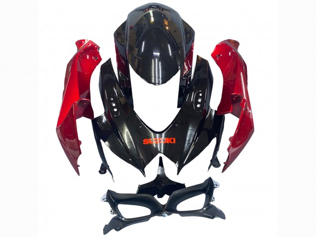 2008-2010 Suzuki GSXR 600 / GSXR 750 Motorcycle Fairing - Red Glossy Black UK