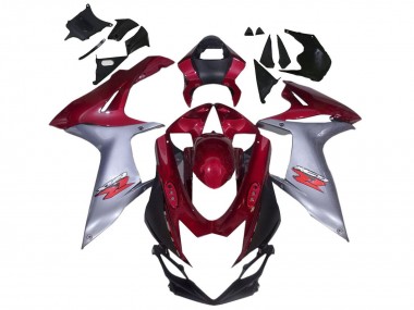 Best 2011-2024 Suzuki GSXR 600 / GSXR 750 Motorcycle Fairings - Red Silver UK