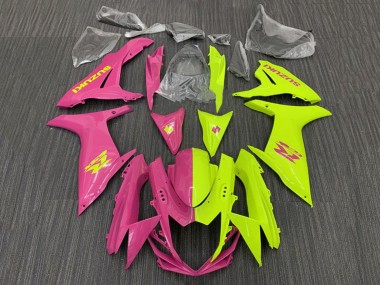 Best 2011-2024 Suzuki GSXR 600 / GSXR 750 Motorcycle Fairings - Pink Yellow Split UK
