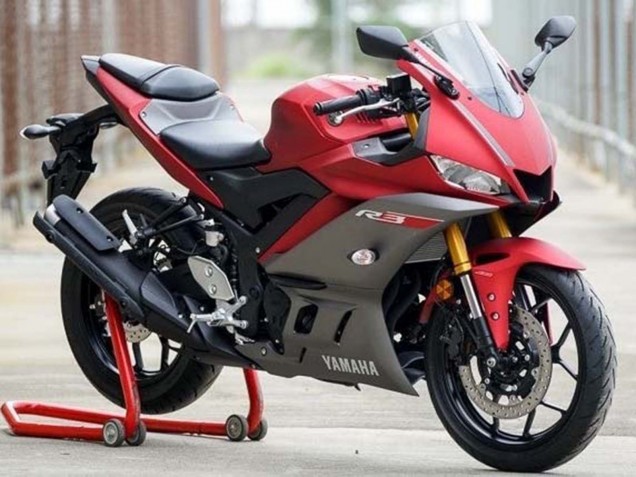 2019-2021 Yamaha YZF R3/R25 Motorcycle Fairings - Red Grey UK