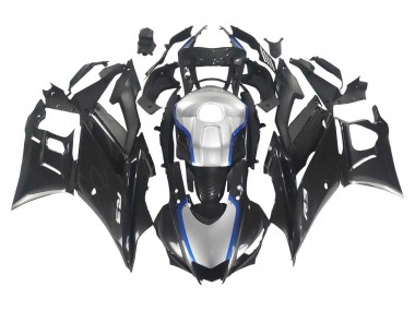 Best 2022-2024 Yamaha YZF R3/R25 Motorcycle Fairings - Black Carbon Fiber Style Silver Blue UK