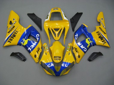 Best 2000-2001 Yamaha YZF 1000 R1 Motorcycle Fairings - White Yellow Blue Motul Camel UK