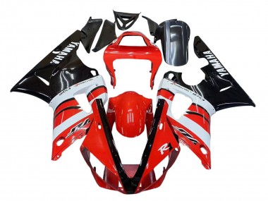 Best 2000-2001 Yamaha YZF 1000 R1 Motorcycle Fairings - Red White Glossy Black UK
