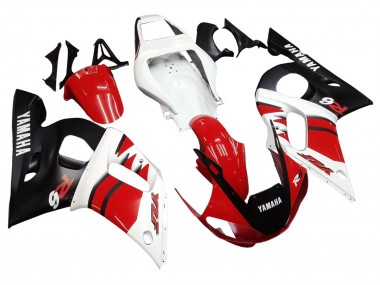 Best 1998-2002 Yamaha YZF 600 R6 Motorcycle Fairings - White Red Glossy Black UK