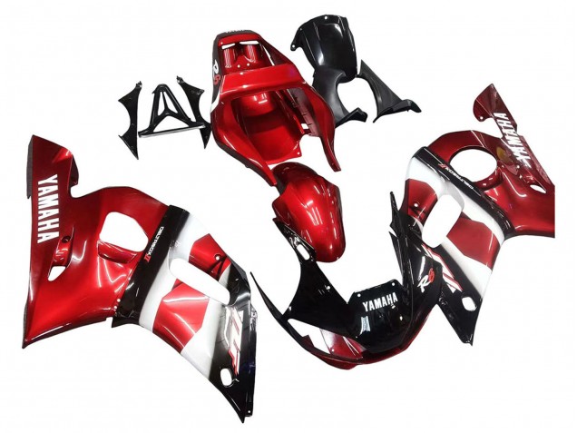 1998-2002 Yamaha YZF 600 R6 Motorcycle Fairings - Red White Glossy Black UK