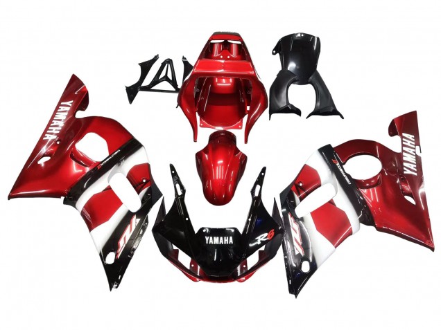 1998-2002 Yamaha YZF 600 R6 Motorcycle Fairings - Red White Glossy Black UK