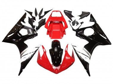 Best 2003-2004 Yamaha YZF R6 Motorcycle Fairings - Red White Glossy Black UK