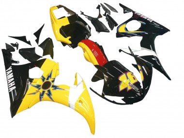 Best 2003-2004 Yamaha YZF R6 Motorcycle Fairings - Yellow Red Glossy Black 46 UK