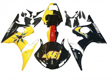 Best 2003-2004 Yamaha YZF R6 Motorcycle Fairings - Yellow Red Glossy Black 46 UK
