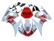2003-2004 Yamaha YZF R6 Motorcycle Fairings - White Red Lucky Strike Motul UK