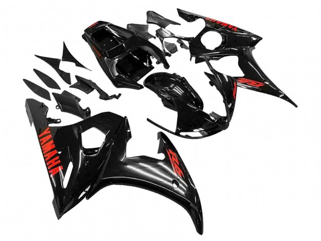 2003-2004 Yamaha YZF R6 Motorcycle Fairings - Glossy Black Red UK