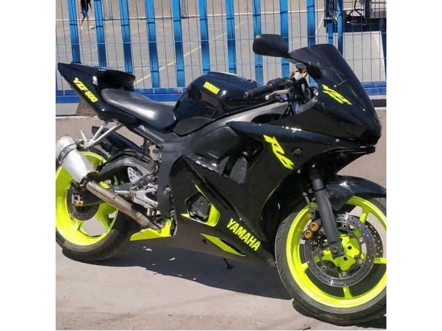 2003-2004 Yamaha YZF R6 Motorcycle Fairings - Glossy Black Neon Yellow UK