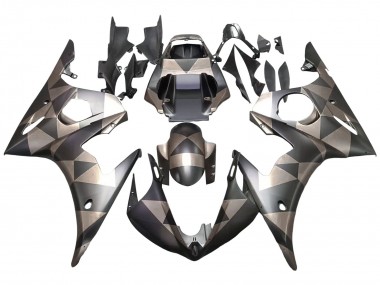 Best 2006-2009 Yamaha YZF R6S Motorcycle Fairings - Grey Matte Black Geometric UK