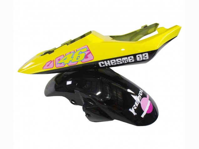 2003-2004 Yamaha YZF R6 Motorcycle Fairings - Yellow Pink Glossy Black Rossi Repsol 46 UK