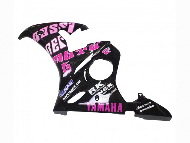 2003-2004 Yamaha YZF R6 Motorcycle Fairings - Yellow Pink Glossy Black Rossi Repsol 46 UK
