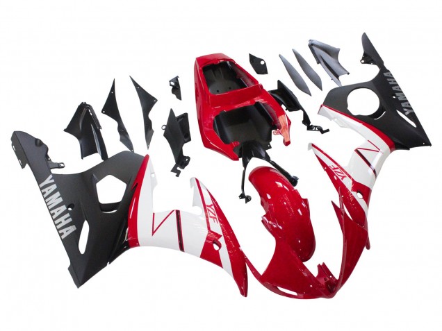 2003-2004 Yamaha YZF R6 Motorcycle Fairings - Red White Matte Black UK