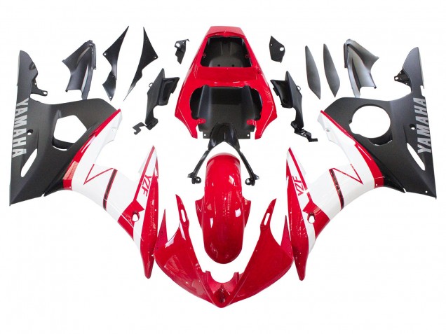 2006-2009 Yamaha YZF R6S Motorcycle Fairings - Red White Matte Black UK