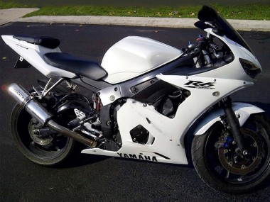Best 2003-2004 Yamaha YZF R6 Motorcycle Fairings - White Black Decals UK