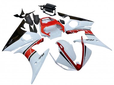 Best 2003-2004 Yamaha YZF R6 Motorcycle Fairings - White Red Glossy Black UK