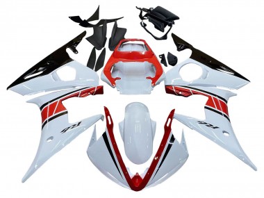 Best 2003-2004 Yamaha YZF R6 Motorcycle Fairings - White Red Glossy Black UK