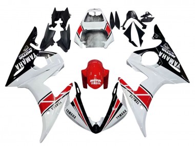 Best 2003-2004 Yamaha YZF R6 Motorcycle Fairings - White Red Glossy Black Motul UK
