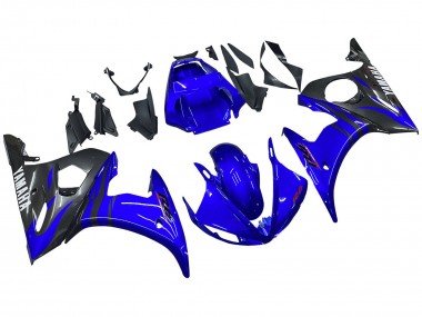 Best 2005 Yamaha YZF 600 R6 Motorcycle Fairings - Glossy Blue Black UK