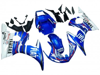 Best 2005 Yamaha YZF 600 R6 Motorcycle Fairings - Blue White Red Motul Michelin Fiat UK