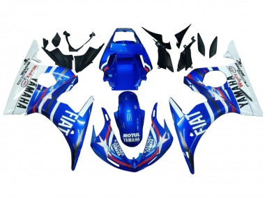 Best 2005 Yamaha YZF 600 R6 Motorcycle Fairings - Blue White Red Motul Michelin Fiat UK