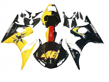 Best 2005 Yamaha YZF 600 R6 Motorcycle Fairings - Black Yellow Red 46 UK