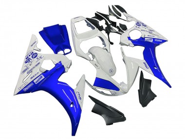 Best 2005 Yamaha YZF 600 R6 Motorcycle Fairings - White Blue Yamalube UK