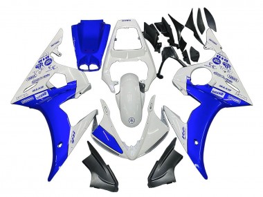 Best 2005 Yamaha YZF 600 R6 Motorcycle Fairings - White Blue Yamalube UK