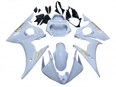 Best 2005 Yamaha YZF 600 R6 Motorcycle Fairings - White Gold UK