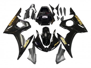 Best 2005 Yamaha YZF 600 R6 Motorcycle Fairings - Black Gold UK