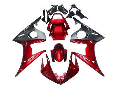 Best 2005 Yamaha YZF 600 R6 Motorcycle Fairing Kits - Red Matte Black UK