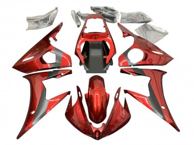 Best 2005 Yamaha YZF 600 R6 Motorcycle Fairings - Red Matte Black UK