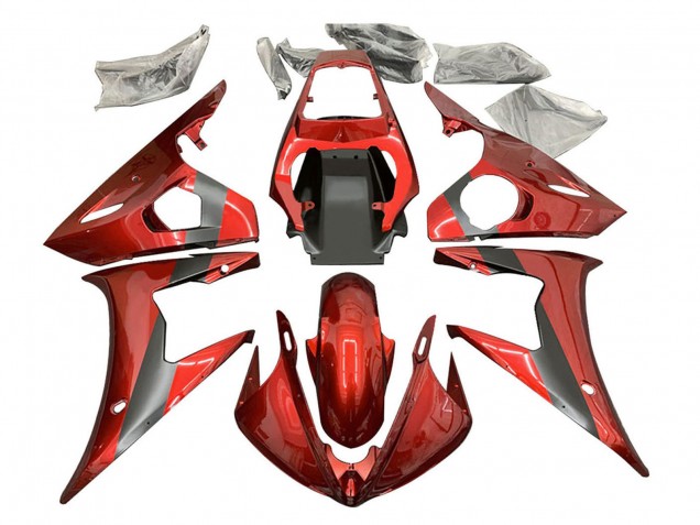 2005 Yamaha YZF 600 R6 Motorcycle Fairings - Red Matte Black UK