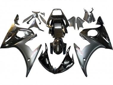Best 2005 Yamaha YZF 600 R6 Motorcycle Fairings - Glossy Black Matte Black Gold UK
