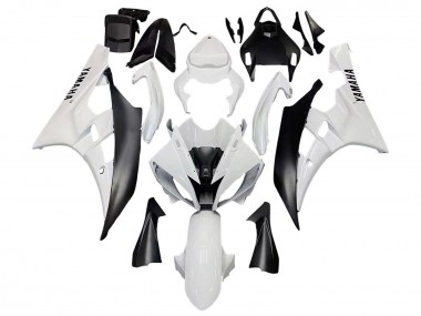 Best 2006-2007 Yamaha YZF 600 R6 Motorcycle Fairings - White Matte Black UK